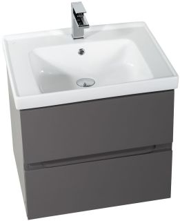 Подвесная тумба под раковину Art&Max Techno 60см смоки софт AM-Techno-600-2C-SO-ZB815